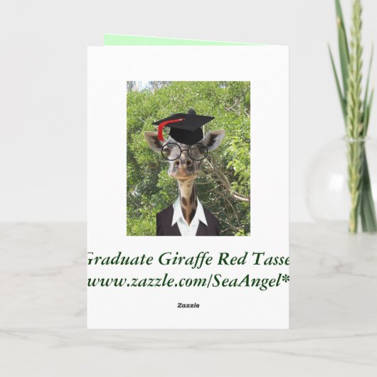 Afstuderen Giraffe Red Tassel Kaart (Achterkant)
