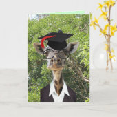 Afstuderen Giraffe Red Tassel Kaart (Gele Bloem)