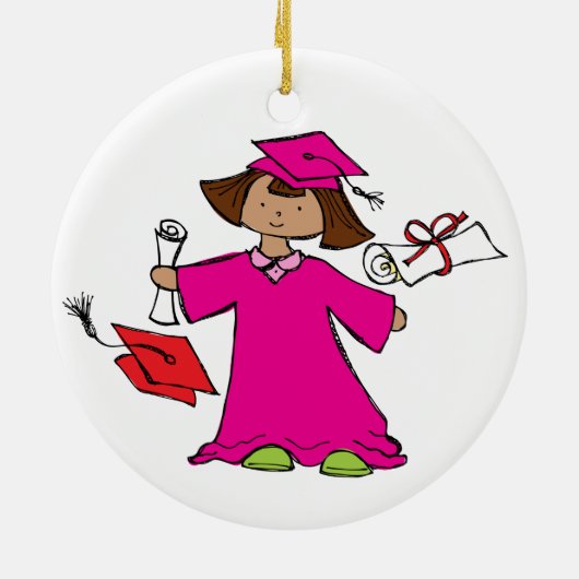 Afstuderen Girl - See Back - SRF Keramisch Ornament (Achterkant)