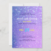 Afstuderen girly glitter foto middelbare school kaart (Achterkant)