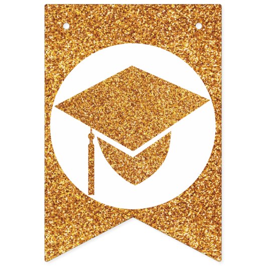 Afstuderen Glam Gold Creëer Uw klasse Vlaggetjes (Eerste vlag)