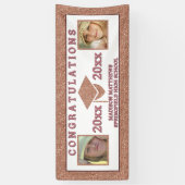 Afstuderen Glam Roos Gold Gefeliciteerd Foto Spandoek (Verticaal)