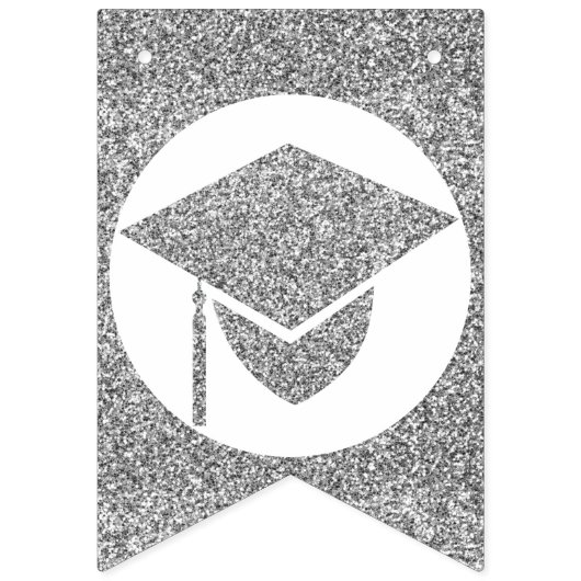 Afstuderen Glam Silver Creëer Uw klasse van Vlaggetjes (Eerste vlag)