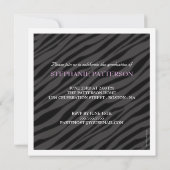 Afstuderen Glamor Girl Zebra Print met Paars Kaart (Achterkant)