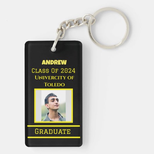 Afstuderen Gleam: Succes herdenken in elke sleutel Sleutelhanger (achterkant)