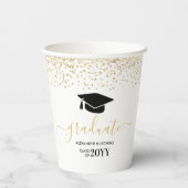 Afstuderen Glitter Confetti Graduation Party Papieren Bekers (Achterkant)