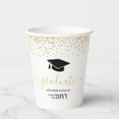 Afstuderen Glitter Confetti Graduation Party Papieren Bekers (Voorkant)