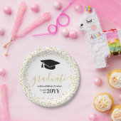 Afstuderen Glitter Confetti Graduation Party Papieren Bordje (Feest)