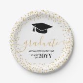 Afstuderen Glitter Confetti Graduation Party Papieren Bordje (Voorkant)