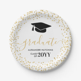 Afstuderen Glitter Confetti Graduation Party Papieren Bordje