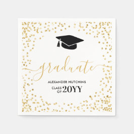 Afstuderen Glitter Confetti Graduation Party Servet
