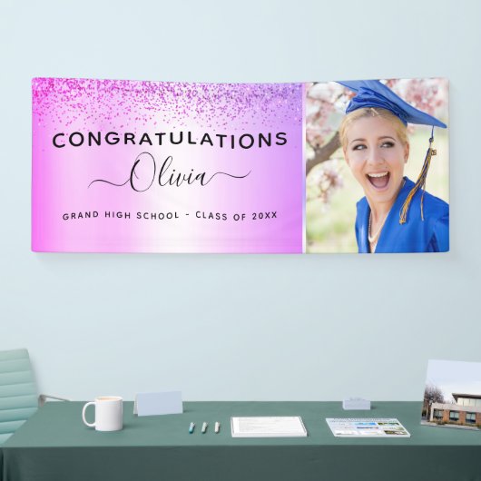 afstuderen Glitter Paars 2023 Spandoek (Beurs)