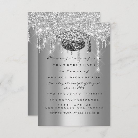 Afstuderen Glitter Silver Grey Drids Cup Kaart (Voorkant / Achterkant)