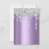 Afstuderen Glitter Silver Grey Drift Paars Kaart (Achterkant)