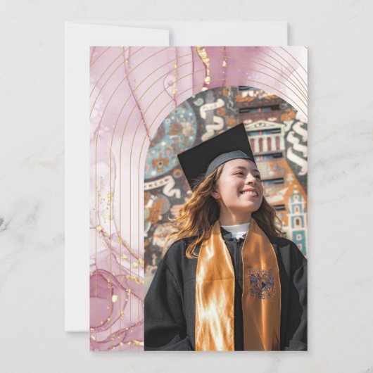 Afstuderen Glitter Waterverf Calligraphy Kaart (Achterkant)