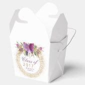 Afstuderen Glitter Waterverf Flower Gold Confetti Bedankdoosjes (Geopend)