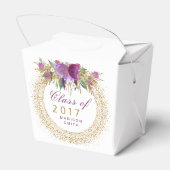 Afstuderen Glitter Waterverf Flower Gold Confetti Bedankdoosjes (Achterkant)