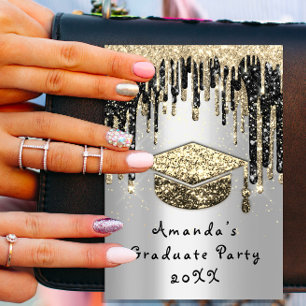 Afstuderen glitterbeker Gold Silver Kaart