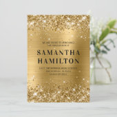 Afstuderen Glittery Gold Ombre Folie Aankondiging (Staand voorkant)