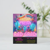 Afstuderen Glow Party Invitación Fiesta de Neón (Staand voorkant)