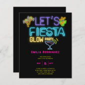 Afstuderen Glow Party Invitación Fiesta de Neón (Voorkant / Achterkant)