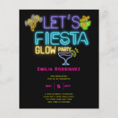 Afstuderen Glow Party Invitación Fiesta de Neón (Voorkant)