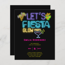 Afstuderen Glow Party Invitación Fiesta de Neón