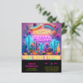 Afstuderen Glow Party Invitación Fiesta de Neón (Staand voorkant)