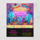 Afstuderen Glow Party Invitación Fiesta de Neón (Voorkant)