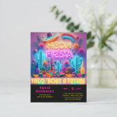 Afstuderen Glow Party Invitación Fiesta de Neón (Staand voorkant)