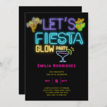 Afstuderen Glow Party Invitación Fiesta de Neón