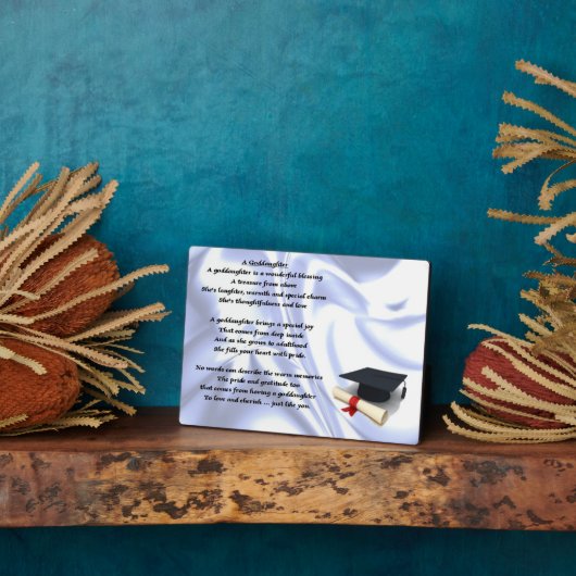 Afstuderen goddochter gedicht plaque fotoplaat (Zijkant)