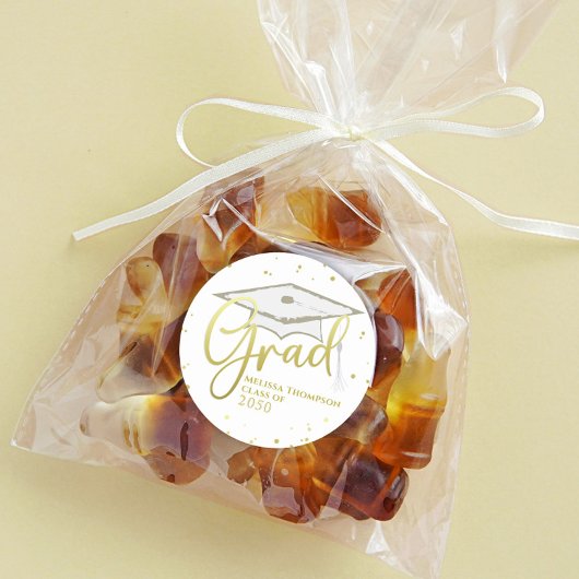 Afstuderen Gold Afstudeerder Calligrafie Gradup Ca Ronde Sticker