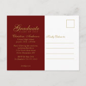 Afstuderen Gold Afstudeerder Pet en script op maro Uitnodiging Briefkaart (Achterkant)