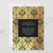 Afstuderen Gold Art Deco Black Aankondiging (Achterkant)