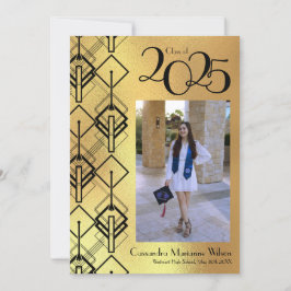 Afstuderen Gold Art Deco Black Aankondiging