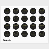 Afstuderen Gold Black Calligraphy Return-adres Ronde Sticker (Vel)
