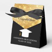 Afstuderen Gold Black Klasse van 2022 Elegant Part Bedankdoosjes (Voorkant Zijde)