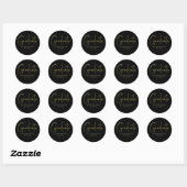 Afstuderen Gold Black Simple Minimalist Afstudeerd Ronde Sticker (Vel)