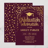 Afstuderen - Gold Burgundy Kaart (Voorkant / Achterkant)