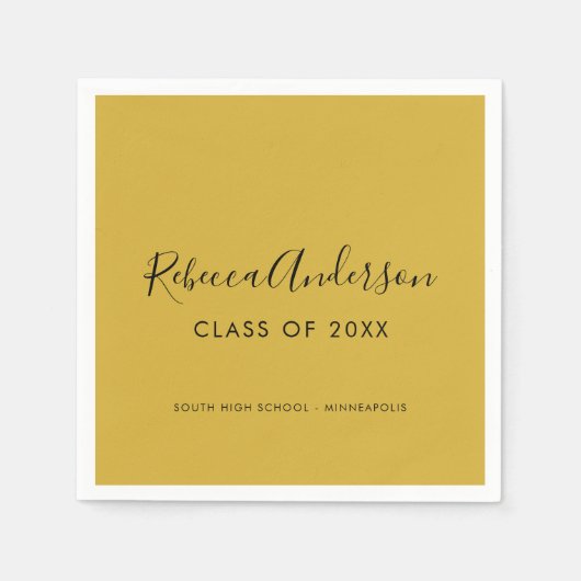 Afstuderen Gold Calligraphy Class of 2023 Servet (Voorkant)