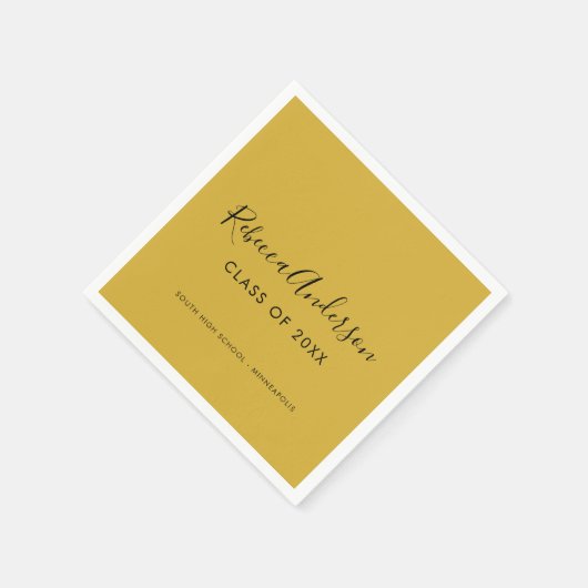 Afstuderen Gold Calligraphy Class of 2023 Servet (Hoek)