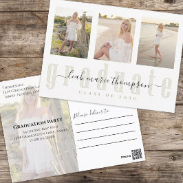 Afstuderen Gold Calligraphy Script Photo Collage Briefkaart