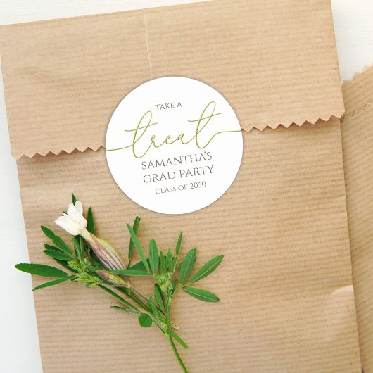 Afstuderen Gold Calligraphy Script Simple Treat Ronde Sticker