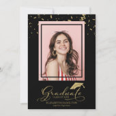 Afstuderen Gold Confetti Afstudeerder Aankondiging (Voorkant)