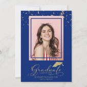 Afstuderen Gold Confetti Afstudeerder Aankondiging (Voorkant)