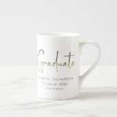 Afstuderen Gold Confetti Modern Calligrafie Script Porselein Kop (Rechts)