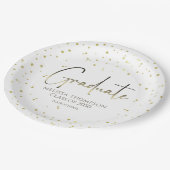 Afstuderen Gold Confetti Modern Calligrafiescript Papieren Bordje (Gekanteld)