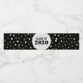 Afstuderen Gold en Black Custom Class van 2020 Waterfles Etiket (Enkel label)