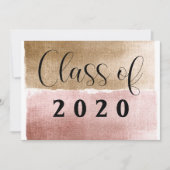 Afstuderen Gold- en roze moderne Afstuderen Aankondiging (Voorkant)